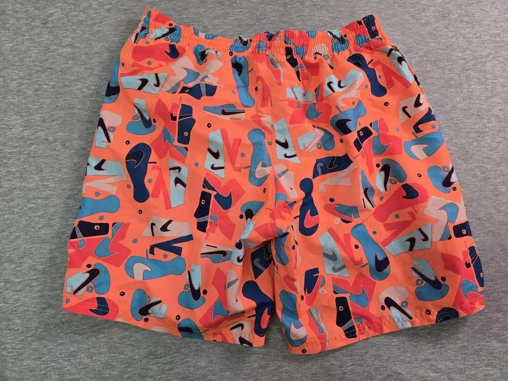 Nike Shorts Mens XL Multicolor Geometric Swim Trunks Lined Drawstring Pockets